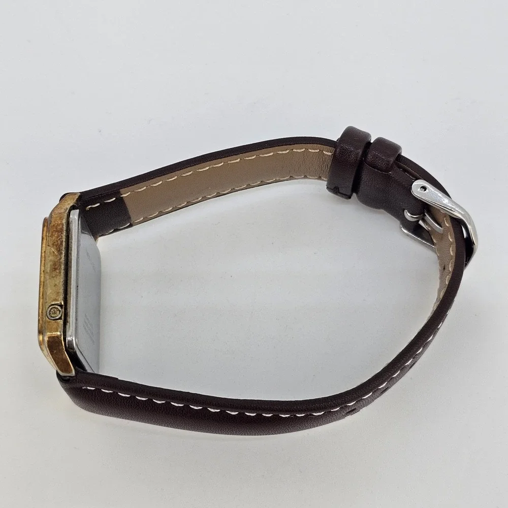 VTG‎ Timex Illusion Digital Men Watch 28MM New Brown Leather Bands New Battery
